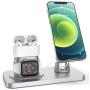 Imguardz Charging Stand Compatible with Magsafe Charger Apple Watch AirPods/Pro iPhone 12/Pro/Max/Mini, Upgraded Charging Station Holder Desk Dock Base Mount for Multiple Devices (Silver Grey)