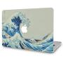 LuvCase 3 in 1 Laptop Case Compatible with Old MacBook Pro 13'' (CD Drive, 2008-2012) A1278 Hard Shell Cover, Keyboard Cover & Screen Protector (Japanese Wave)