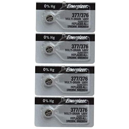 4 Energizer 377 376 Silver Oxide Watch Batteries SR626SW SR626W