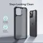 ESR Air Armor Series Case Compatible with iPhone 12 Pro Max 6.7-Inch [Shock Absorbing and Scratch Resistant] [Military Grade Protection] [Hard Back with Flexible Frame] - Frosted Black
