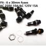 Hyamass 20Pcs AC 250V 10A/AC 125V 15A Black Electrical Panel Mounted Screw Cap Fuse Holder（6x30mm）