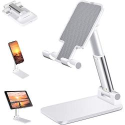 Cell Phone Stand, Angle Height Adjustable Cell Phone Stand for Desk, Fully Foldable Cell Phone Holder, Tablet Stand, Case Friendly Compatible with All Mobile Phone/iPad/Kindle/Tablet Phone Dock