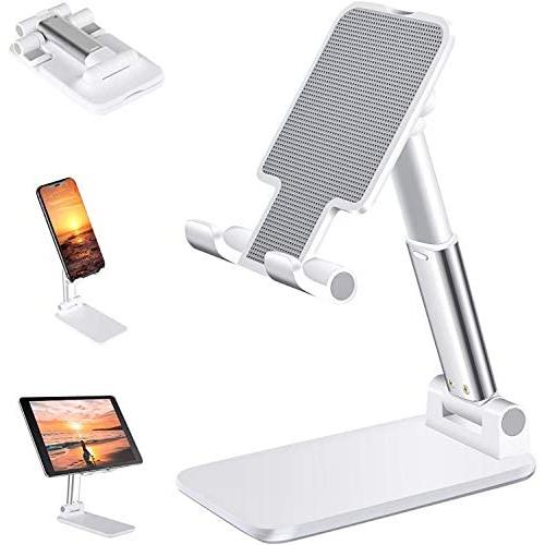 Cell Phone Stand, Angle Height Adjustable Cell Phone Stand for Desk, Fully Foldable Cell Phone Holder, Tablet Stand, Case Friendly Compatible with All Mobile Phone/iPad/Kindle/Tablet Phone Dock