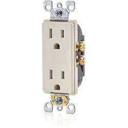 Leviton T5325-ST, Self Grounding, Light Almond