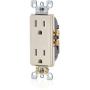 Leviton T5325-ST, Self Grounding, Light Almond