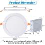 JARLSTAR 6-Pack 8 Inch Ultra-Thin LED Recessed Ceiling Light with Junction Box, 3000K Warm White, 18W 110V Eqv Recessed Lighting, Slim LED Can-Killer Downlight,1500LM High Brightness,CRI80+
