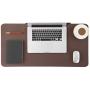 Bedsure Genuine Leather Desk Pad, Office Desk Mat Blotter on top of desks, Large Computer Desk Mat, Waterproof Non Slip Desk Pad Protector for Office and Home (Brown, 15.7x31.5 inches)