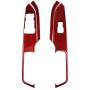 Charminghorse Real Carbon Fiber Interior Door Window Lift Switch Button Panel Decorative Frame Cover Trim Stickers for Ford Mustang 2015 2016 2017 2018 2019 Accessories (4 Pieces - Red)