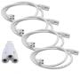 T5 T8 LED Double End 3Pin Lamp Connecting Wire Ceiling Lights Daylight LED Integrated Tube Cable Linkable Cords for LED Tube Lamp Holder Socket Fittings with Cables White Color,（ 4.9FT / 1.5M ）.4-PACK