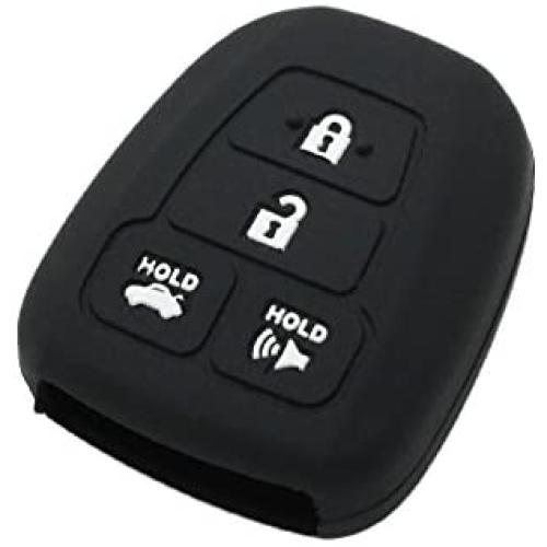 SEGADEN Silicone Cover Protector Case Holder Skin Jacket Compatible with TOYOTA 4 Button Remote Key Fob CV2407 Black