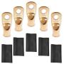 Ring Terminal Connectors Battery Wire Lugs Pure Copper Heavy Duty Cable Ends with Heat Shrink Tube 2AWG 4AWG 6AWG 8AWG (2AWG 5/16'' Ring)