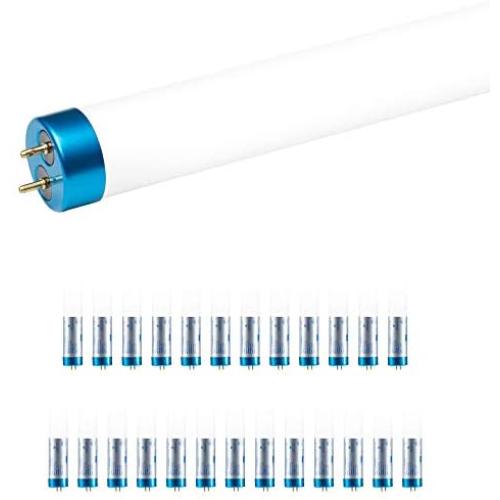 Hyperikon 2 Foot LED Tube, Glass T8 T10 T12, 10W=32W, Single End Ballast Bypass, Frosted Lens, UL, DLC, Crystal White, 25 Pack