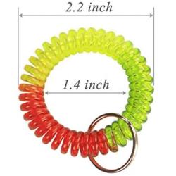 BIHRTC 6 Pcs Wrist Coil Wrist Keychain BIHRTC Mix Color Plastic Coil Wrist Coil Stretch Wristband Elastic Stretchable Spiral Bracelet Key Ring Key Chain Key Hook Key Holder for Gym Pool ID Badge and Outdoor