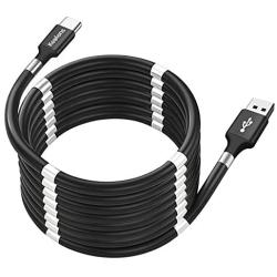 Magnetic Phone Charge Cable,(1.8M/6FT) USB Type C Retractable Fast Charging Cord Self Winding Super Organized Neatly Arranged Nano Portable 360 Degree Coiling Data Cords for Android Device