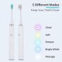Luvan Sonic Electric Toothbrush for Adults with 5 Modes, Wireless Rechargeable, Immersion Level Waterproof, Aviation Metal Material, Intelligent Timing, 2 Toothbrush Heads