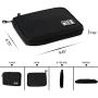 Electronics Accessories Organizer Bag,Portable Tech Gear Phone Accessories Storage Carrying Travel Case Bag, Headphone Earphone Cable Organizer Bag (M, Black)