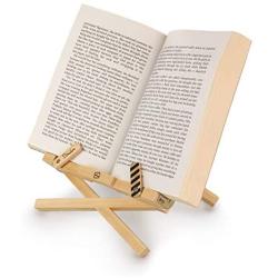 Directors BookChair Wood Adjustable Foldable Ergonomic Recipe Book Phone Holder eReader Kindle iPad Tablet Stand Rest Cooking Reading Kitchen Desk Gift Idea - Black