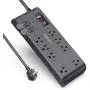 BESTEK 8-Outlet 6 Feet Extension Cord Power Strip with USB 15A 1875W Surge Protector with 5V 4.2A 4 USB Port Desktop Charging Station,600Joule,Grey