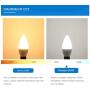 Comzler 6W Candelabra LED Bulb Frosted, Small Base E12 LED Bulb 60 Watts Equivalent, Indoor or Outdoor LED Candelabra Bulbs Daylight White 5000K, Pack of 6