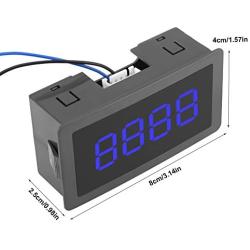 Digit Counter, DC 8-24V 4 Digit LED Digital Display 0-9999 Up/Down Plus/Minus Panel Counter Meter with Cable (Blue)