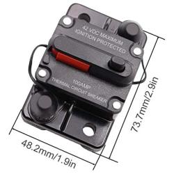 smseace 100A Manual Reset Circuit Breaker 12V-48V DC Waterproof Protect Electrical Equipment Multiple Current Options Circuit Breaker 5i-958Y-100A