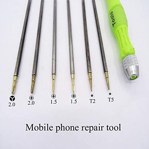 Screwdriver 6 in 1 double head multifunction screwdriver set 1.5MM/0.8MM/2.0MM/T2/T4/T5/T6 for repairing Mobile phone and electronic product
