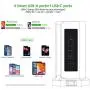 Power Strip Tower NVEESHOX Surge Protector 9 AC Outlets with 4 USB & 1 USB-C Ports 10FT/3M Widely Spaced Multi Outlets Power Strip Vertical for Home Office Cafe Dorm Room (Black)