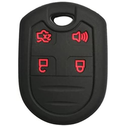 Coolbestda Rubber 4buttons Key Fob Cover Remote Case Keyless Protector Jacket for Ford F150 F-150 F250 F350 Mustang Fusion Explorer Taurus Expedition Lincoln MKS MKX MKZ Navigator