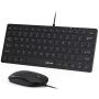 USB Keyboard and Mouse,Jelly Comb Ultra Thin Small Compact Wired Keyboard and Mouse High Definition Optical for Computers, Laptop, PC, Desktop, Laptop,Windows（Black）