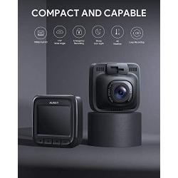 【2020 Standard Upgrade】 AUKEY Dash Cam Full HD 1080P Dash Camera for Cars with Supercapacitor and 6-Lane 170 Degrees Wide Angle Lens Car Camera with 2 LCD, Motion Detection, G-Sensor