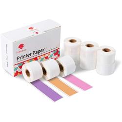 Phomemo Colorful Thermal Sticker Paper Black on Purple/ Rose Red/Orange 15mm x 3.5m for Phomemo M02 Pro/ M02S Mini Bluetooth Printer, 3 Rolls of Each Color, Total 9 Rolls