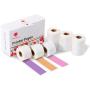 Phomemo Colorful Thermal Sticker Paper Black on Purple/ Rose Red/Orange 15mm x 3.5m for Phomemo M02 Pro/ M02S Mini Bluetooth Printer, 3 Rolls of Each Color, Total 9 Rolls