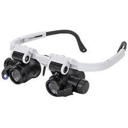 Head Mount 2 LED Lights Magnifying Glass,Hands Free Bracket Magnifier 8X 15X 23X, Dual-Lens Eye Loupe Magnifier for Electronics Jeweler Watch Repair