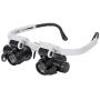 Head Mount 2 LED Lights Magnifying Glass,Hands Free Bracket Magnifier 8X 15X 23X, Dual-Lens Eye Loupe Magnifier for Electronics Jeweler Watch Repair