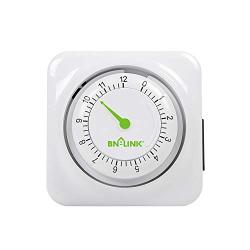 BN-LINK 12 Hour Mechanical Accurate Countdown Timer with Grounded Pin - Energy Saving for Kitchen, Phone Charger, Lamps, Security 1875W, 1/2 HP, ETL Listed