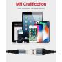 6ft iPhone Charger, 2 Pack Green Lightning Cable 6 Foot Nylon Braided USB Charging & Syncing Long iPhone Charger Cord 6 feet Compatible with iPhone Xs/XR/XS Max/X/7/7Plus/8/8Plus/6S/6SPlus…