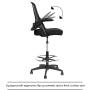Drafting Chair Tall Office Chair Standing Desk Chair Mesh Computer Chair Adjustable Height with Lumbar Support Flip Up Arms Swivel Rolling Executive Chair,Black