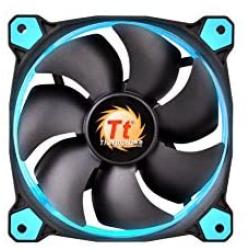Thermaltake Riing 12 Series Blue High Static Pressure 120mm Circular LED Ring Case/Radiator Fan with Anti-Vibration Mounting System Cooling CL-F038-PL12BU-A