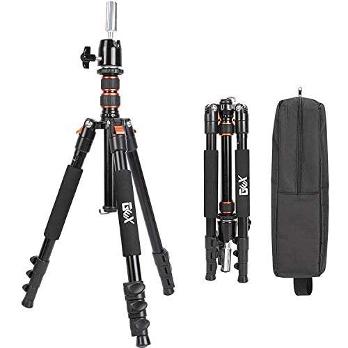 GEX Multifunction Mannequin Tripod (Camera) Stand Canvas Block Training Doll Manikin Head Wig Stand for Cosmetology Hairdressing (Black)