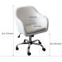 Home Office Chair Executive Mid Back Computer Table Desk Chair Swivel Height Adjustable Ergonomic with Armrest White