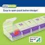 Ezy Dose Push Button (7-Day) Pill, Medicine, Vitamin Organizer Box | Weekly, Daily Planner | Large Compartments | Arthritis Friendly | Clear Lids
