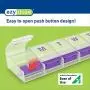 Ezy Dose Push Button (7-Day) Pill, Medicine, Vitamin Organizer Box | Weekly, Daily Planner | Large Compartments | Arthritis Friendly | Clear Lids