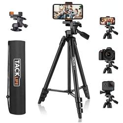 Lightweight Tripod 55-Inch, Aluminum Travel/Camera/Phone Tripod with Carry Bag, Maximum Load Capacity 6.6 LB, 1/4'' Mounting Screw for Phone, Camera, Traveling, Laser Measure, Laser Level