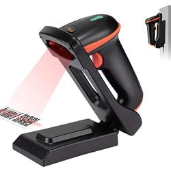Tera 2D Barcode Scanner with Adjustable Folding Stand and Charging Cradle, Wall Mountable 2.4G Wireless & USB 2.0 Wired QR Bar Code Reader with Vibration Alert
