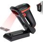 Tera 2D Barcode Scanner with Adjustable Folding Stand and Charging Cradle, Wall Mountable 2.4G Wireless & USB 2.0 Wired QR Bar Code Reader with Vibration Alert