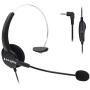 VoiceJoy 2.5mm Phone Headset w/Noise Canceling Boom Mic in-line Volume Mute-Switch for Panasonic Cordless Phones and Grandstream Polycom Cisco Linksys SPA Panasonic Gigaset AT&T