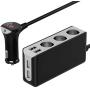 [Updated Version] 3-Socket Cigarette Lighter Splitter, 120W 12V/24V 6.8A 4 USB Ports Multi-Function Car Charger Power Adapter DC Outlet with LED Voltmeter, On Off Switch