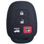 Coolbestda Rubber 4buttons Key Fob Cover Case Keyless Jacket Protector Holder for Toyota Camry SE LE Avalon Corolla RAV4 Venza Highlander Sequoia Black HYQ12BDM