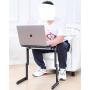 Ergonomic Portable Laptop Stand Table Desk Foldable Lap Tray for Bed Sofa Fully Adjustable Height and Angle Laptop Riser with USB Fans for Work from Home or Travel(Black)