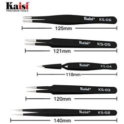 Precision Tweezers Set, Kaisi 12 PCS ESD Tweezer Set, Anti-Static Stainless Steel Tweezers Kit Curved Tweezers for Craft, Jewelry, Electronics, Laboratory Work